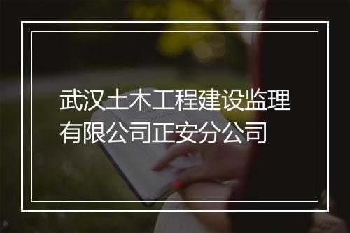 武汉土木工程建设监理有限公司正安分公司