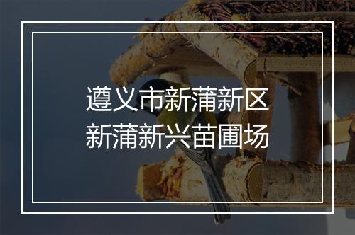 遵义市新蒲新区新蒲新兴苗圃场