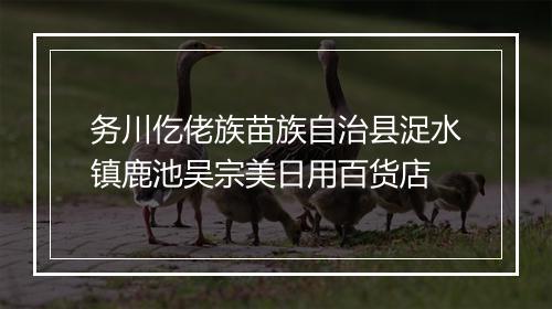 务川仡佬族苗族自治县浞水镇鹿池吴宗美日用百货店