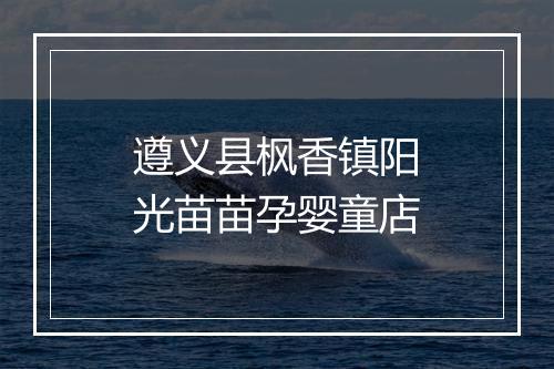遵义县枫香镇阳光苗苗孕婴童店