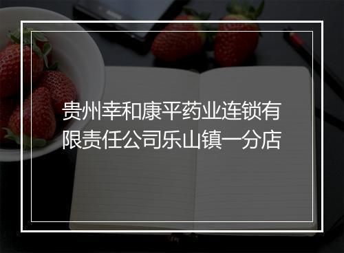 贵州幸和康平药业连锁有限责任公司乐山镇一分店