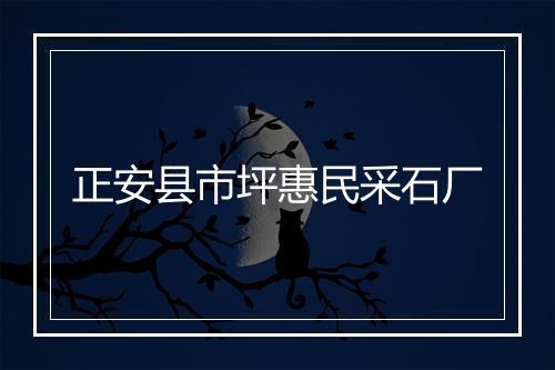 正安县市坪惠民采石厂