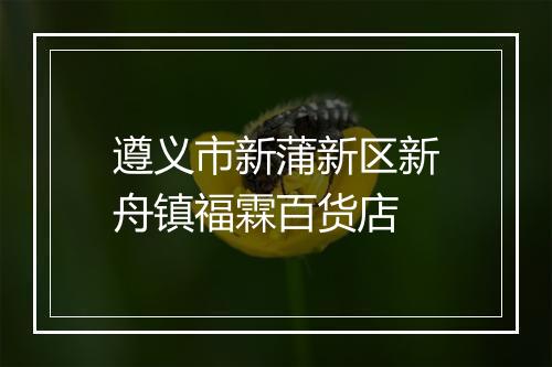 遵义市新蒲新区新舟镇福霖百货店