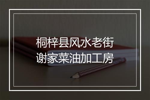 桐梓县风水老街谢家菜油加工房