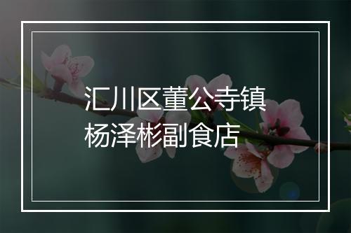 汇川区董公寺镇杨泽彬副食店