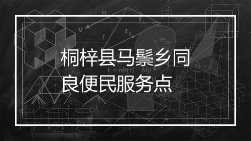 桐梓县马鬃乡同良便民服务点