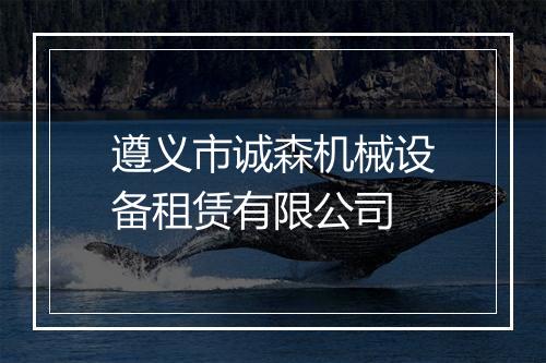 遵义市诚森机械设备租赁有限公司