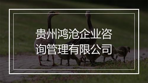 贵州鸿沧企业咨询管理有限公司
