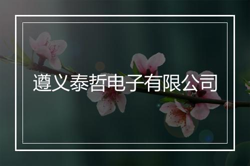遵义泰哲电子有限公司