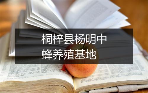 桐梓县杨明中蜂养殖基地
