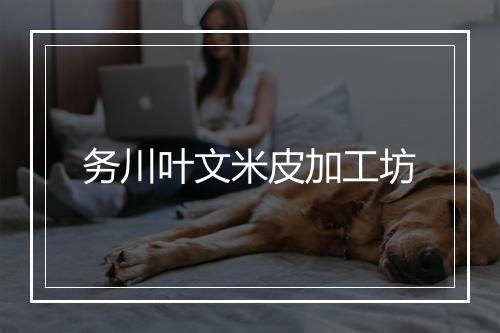 务川叶文米皮加工坊