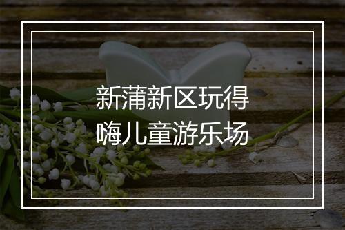 新蒲新区玩得嗨儿童游乐场