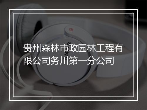 贵州森林市政园林工程有限公司务川第一分公司