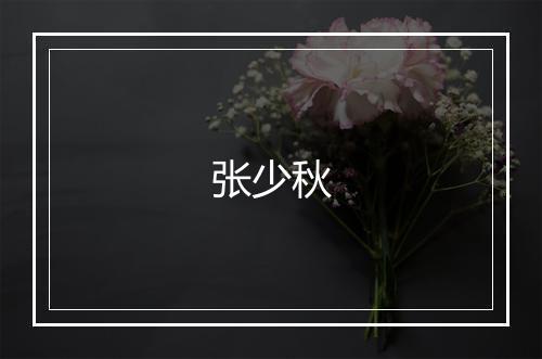 张少秋