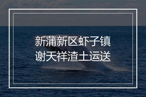 新蒲新区虾子镇谢天祥渣土运送