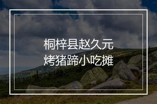 桐梓县赵久元烤猪蹄小吃摊