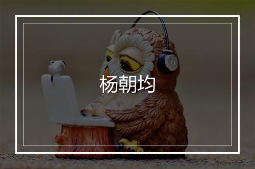 杨朝均