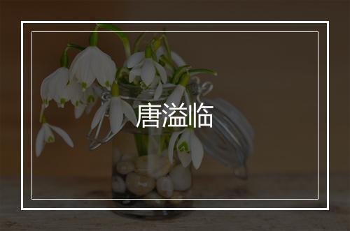 唐溢临