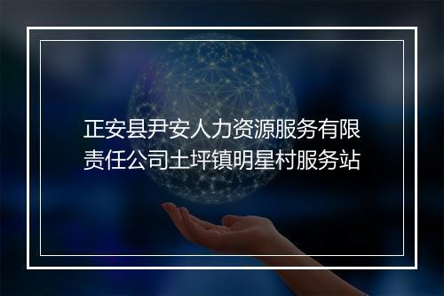 正安县尹安人力资源服务有限责任公司土坪镇明星村服务站