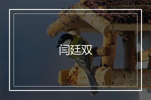 闫廷双