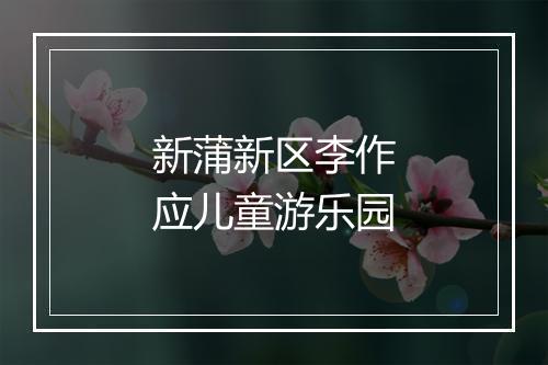 新蒲新区李作应儿童游乐园