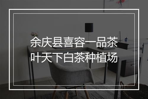 余庆县喜容一品茶叶天下白茶种植场