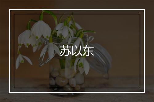苏以东