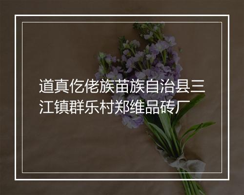 道真仡佬族苗族自治县三江镇群乐村郑维品砖厂