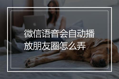 微信语音会自动播放朋友圈怎么弄