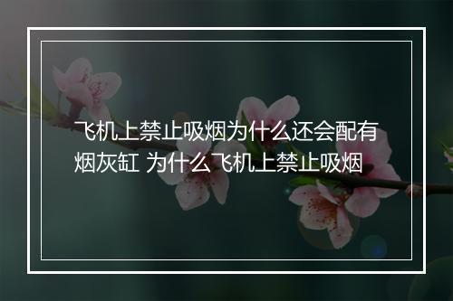 飞机上禁止吸烟为什么还会配有烟灰缸 为什么飞机上禁止吸烟