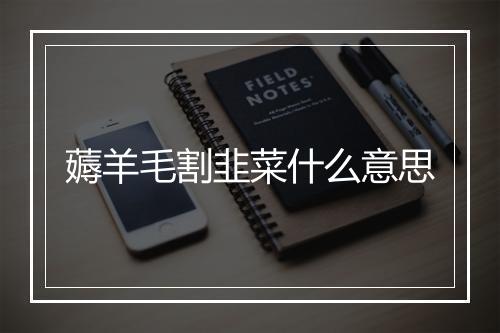 薅羊毛割韭菜什么意思