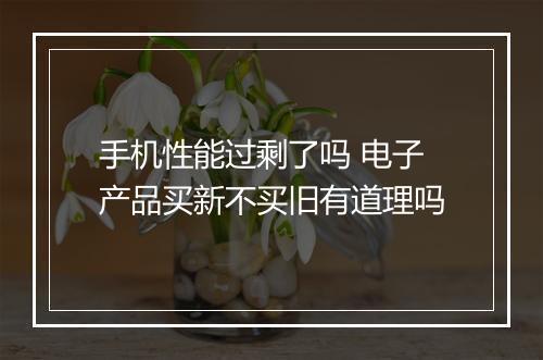 手机性能过剩了吗 电子产品买新不买旧有道理吗