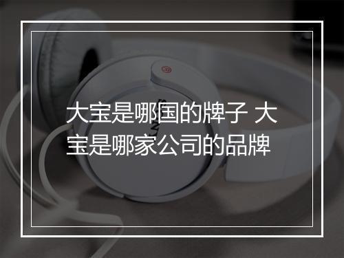 大宝是哪国的牌子 大宝是哪家公司的品牌