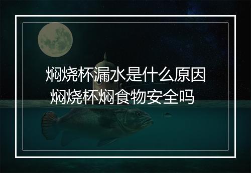 焖烧杯漏水是什么原因 焖烧杯焖食物安全吗