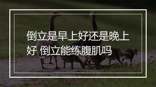 倒立是早上好还是晚上好 倒立能练腹肌吗