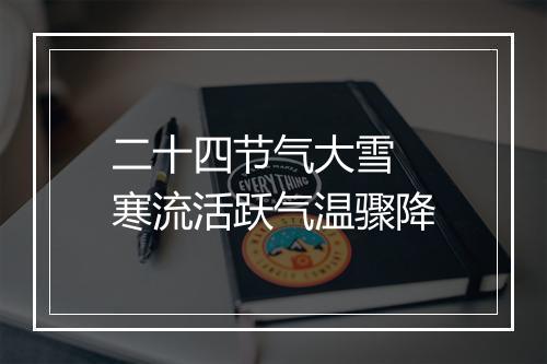 二十四节气大雪 寒流活跃气温骤降