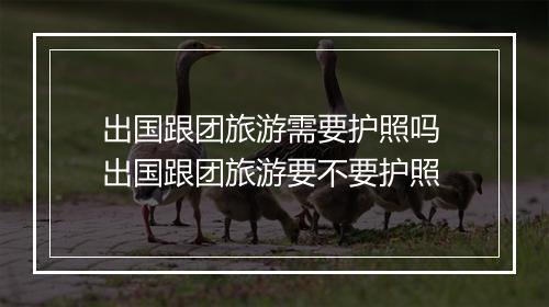 出国跟团旅游需要护照吗 出国跟团旅游要不要护照