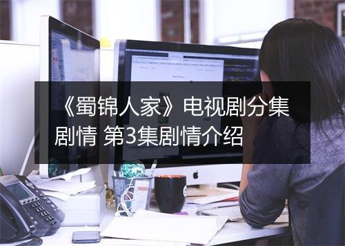 《蜀锦人家》电视剧分集剧情 第3集剧情介绍