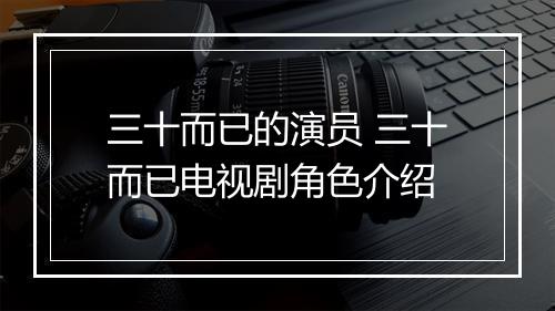 三十而已的演员 三十而已电视剧角色介绍