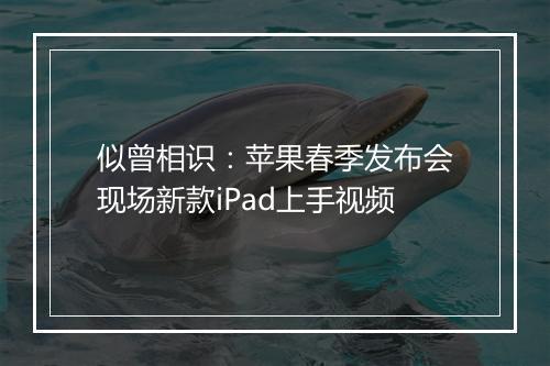 似曾相识：苹果春季发布会现场新款iPad上手视频