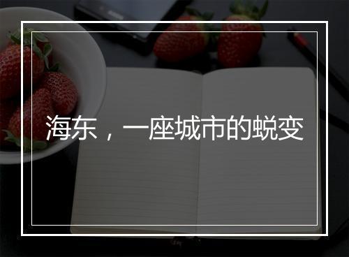 海东，一座城市的蜕变
