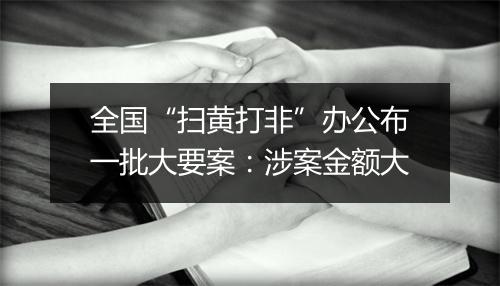 全国“扫黄打非”办公布一批大要案：涉案金额大