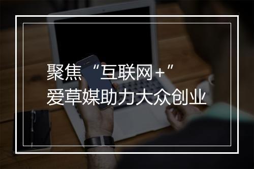 聚焦“互联网+” 爱草媒助力大众创业