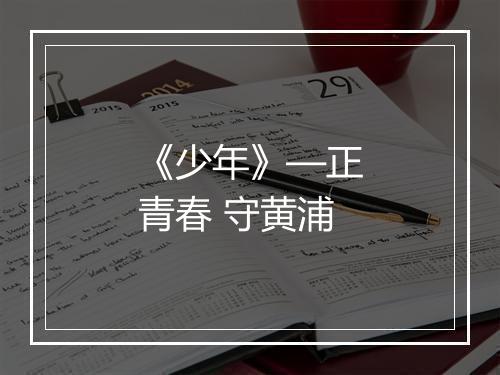 《少年》—正青春 守黄浦
