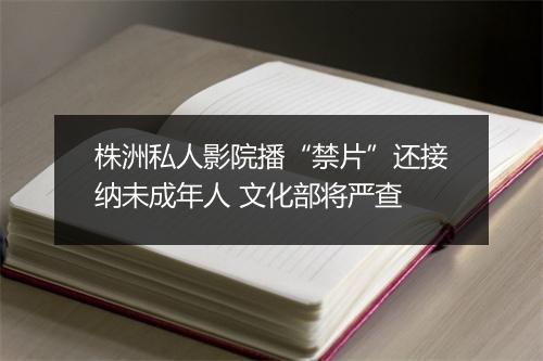 株洲私人影院播“禁片”还接纳未成年人 文化部将严查