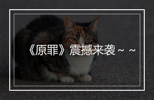 《原罪》震撼来袭～～