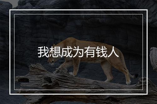 我想成为有钱人