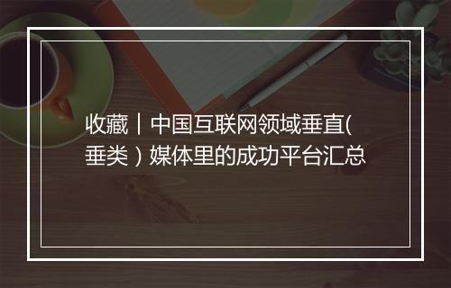 收藏︱中国互联网领域垂直(垂类）媒体里的成功平台汇总