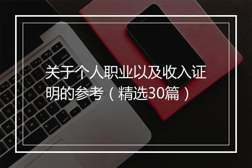 关于个人职业以及收入证明的参考（精选30篇）