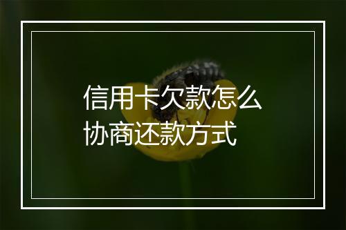 信用卡欠款怎么协商还款方式